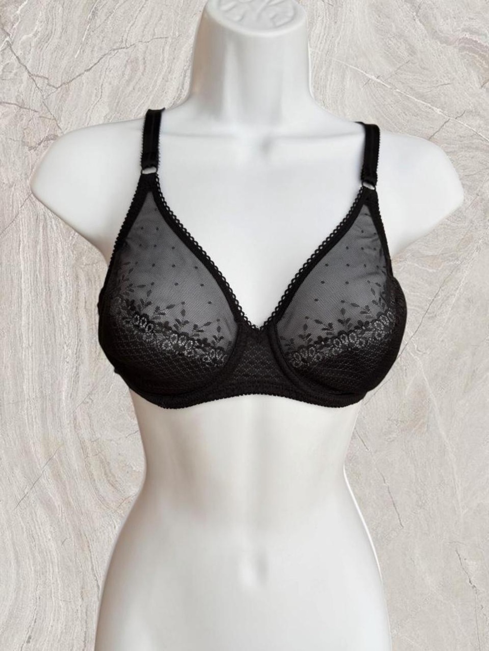 Y2K Chantelle Black Lace Underwire Bra Dark Feminine